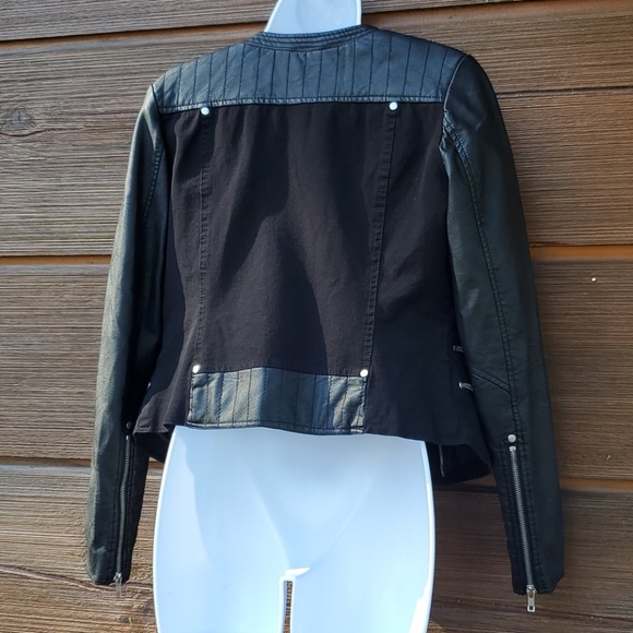 ABS Jackets & Coats Abs Denim Collection Black Faux Leather Jacket